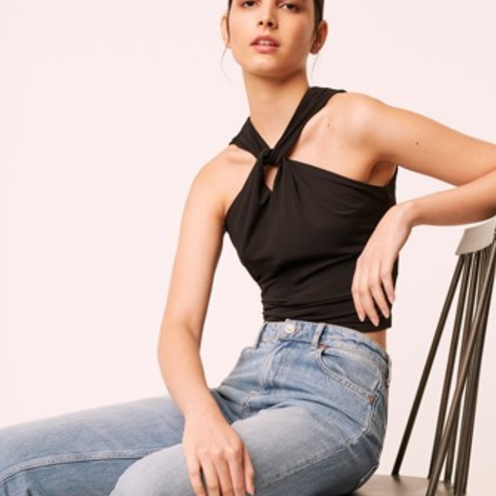 Jersey twist halter top